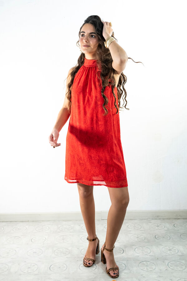 Cul Sac Halterneck short dress brown