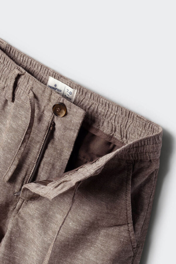 Springfield Kids Dečije lanene pantalone Braon