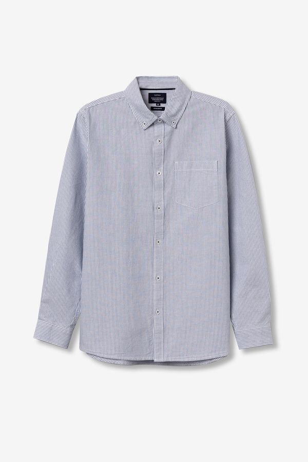 Tiffosi Regular Fit Oxford Striped Shirt blue