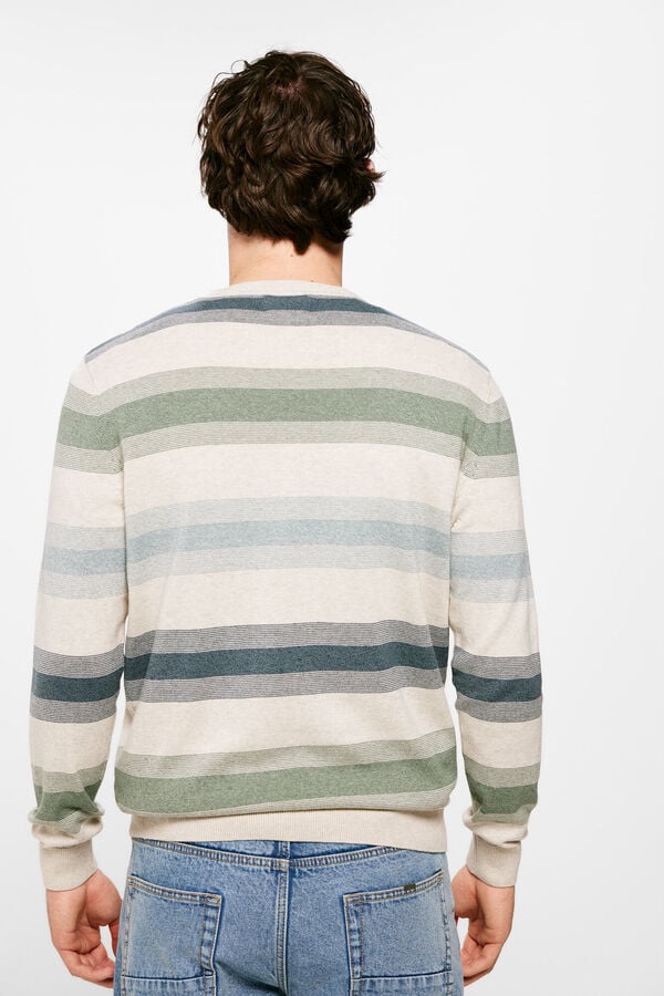Springfield Patterned coloured striped jumper green