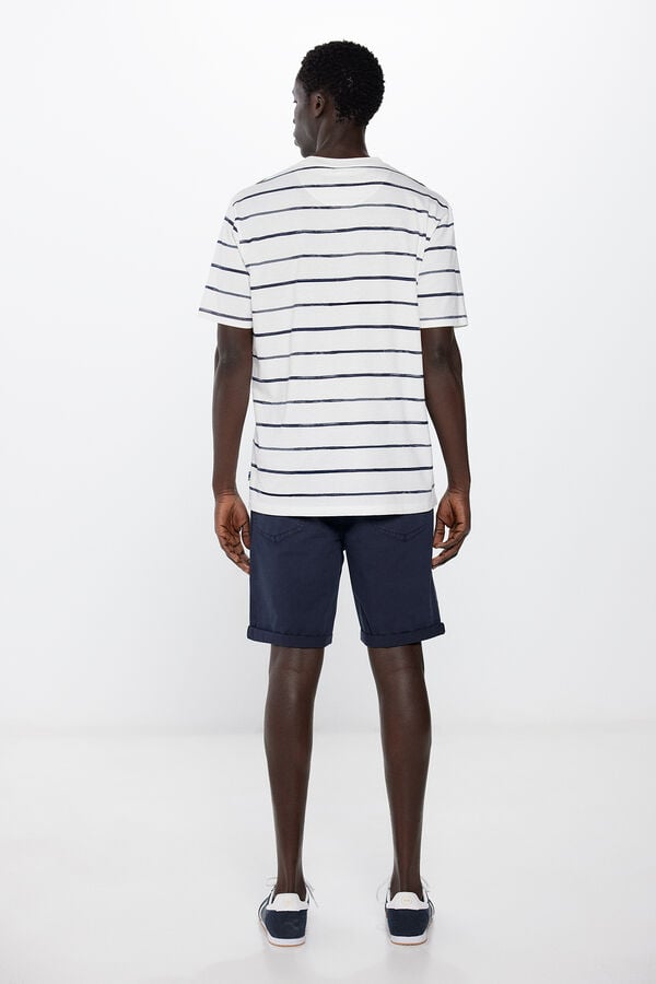 Springfield Lightweight colourful slim fit Bermuda shorts navy