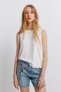 Springfield T-shirt al&ccedil;as em crochet