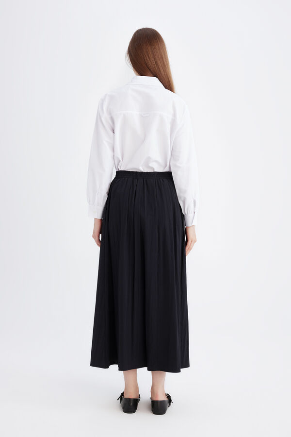 DeFacto Pleated maxi skirt black