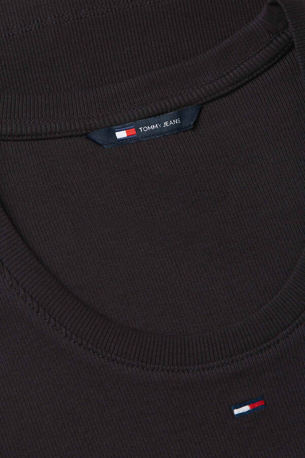 Tommy Jeans T-shirt slim de al&ccedil;as preto
