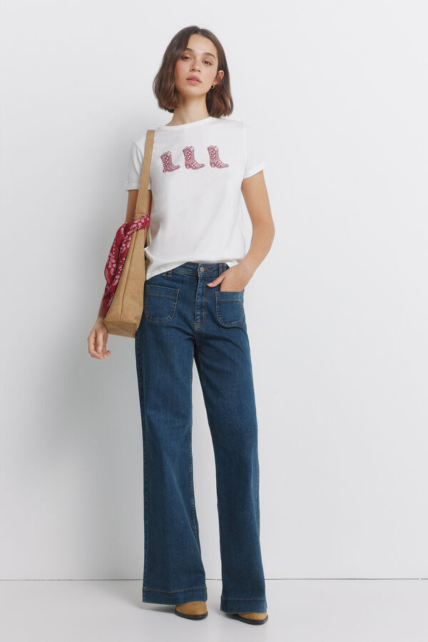 Springfield T-shirt with rolled-up sleeves brown