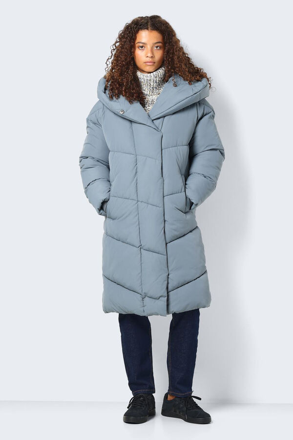 Noisy May Long quilted coat grey