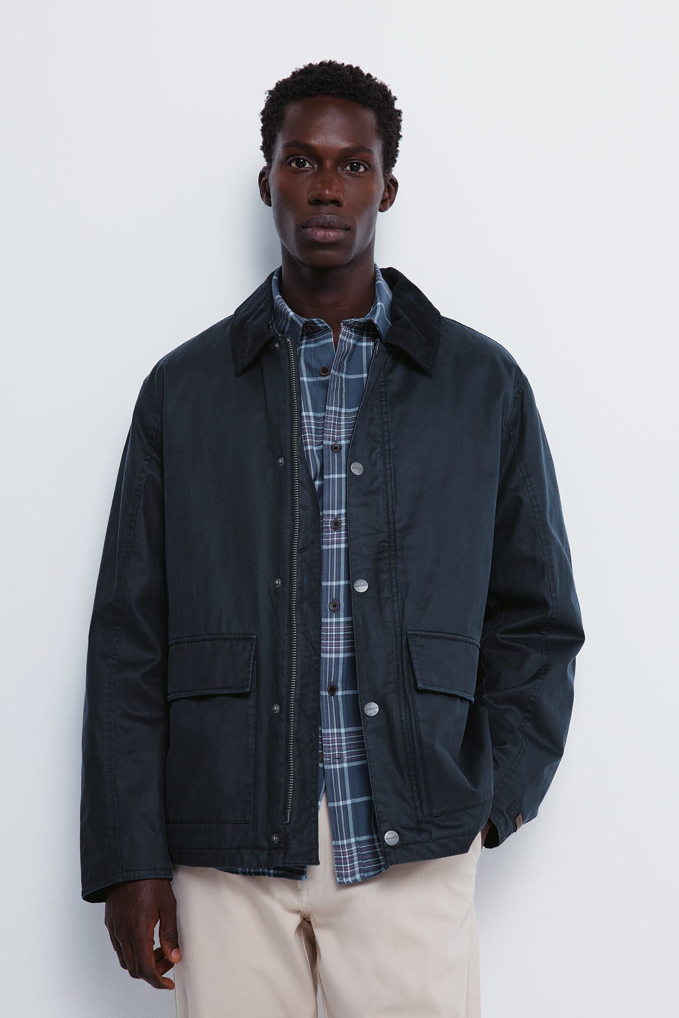 Springfield Short parka with corduroy neck