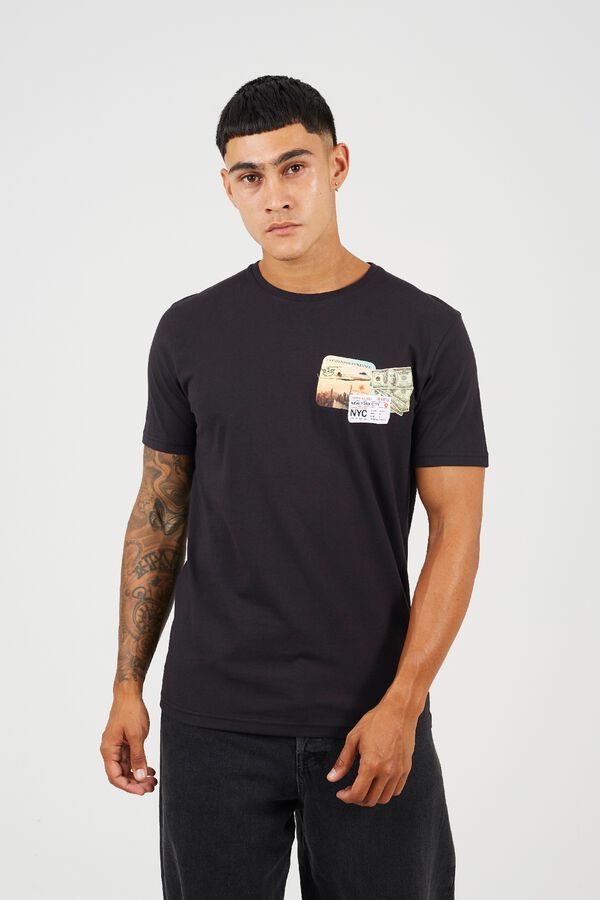 Brave Soul Camiseta manga corta print negro
