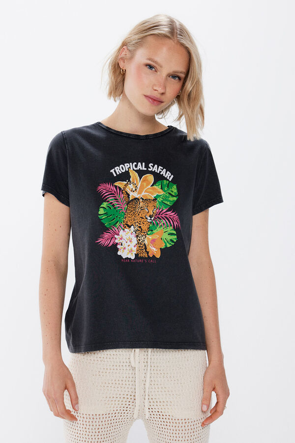 Springfield T-shirt "Tropical safari" cinza claro