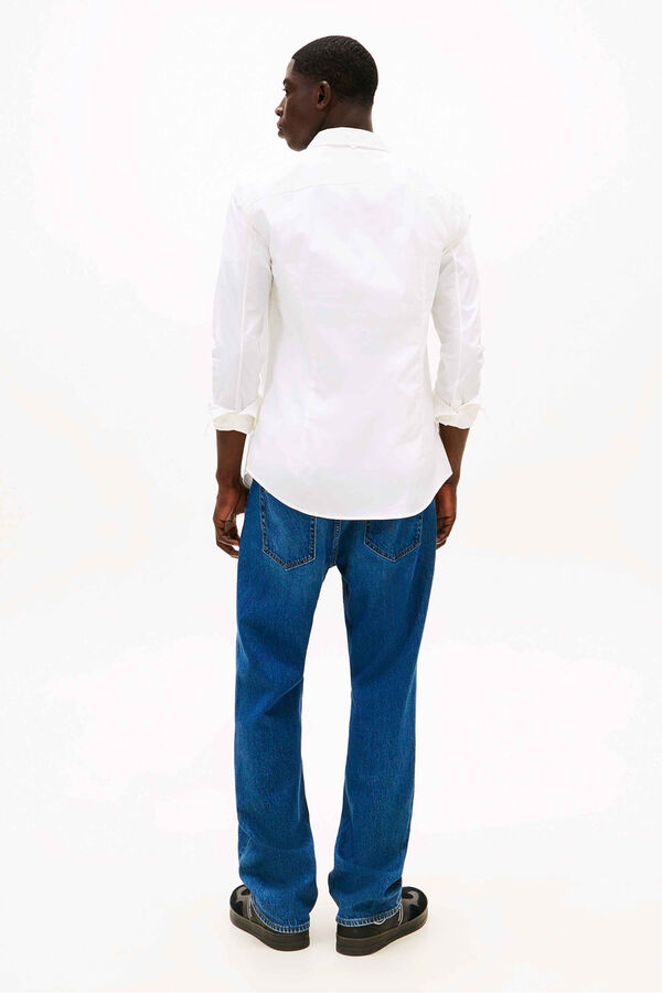 Tommy Jeans Slim stretch shirt white