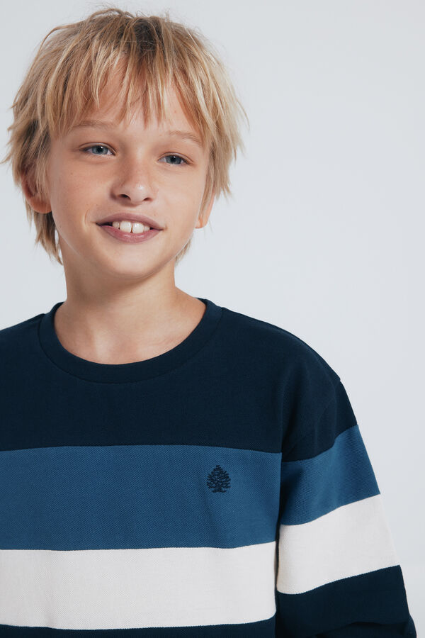 Springfield Kids Tricolor long sleeve T-shirt for boys Plava