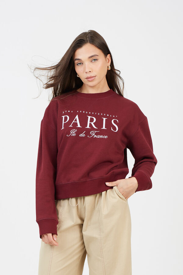 Brave Soul Sudadera con bordado burdeos