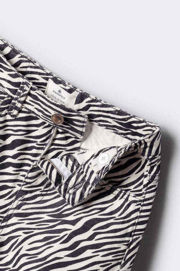 Springfield Kids Girls' zebra print balloon trousers grey