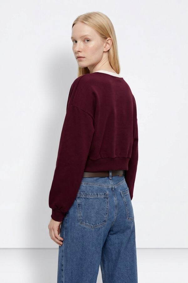 Tiffosi Young Sweatshirt cropped estampado vermelho