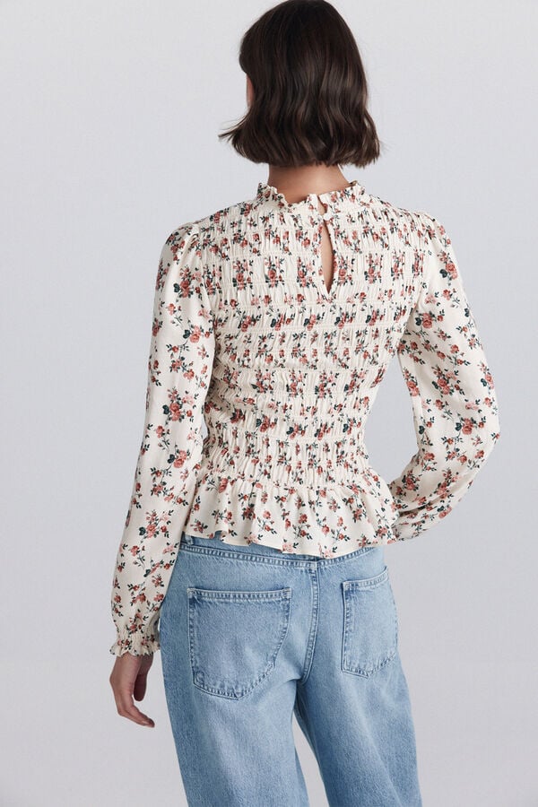 Springfield Floral honeycomb blouse blue