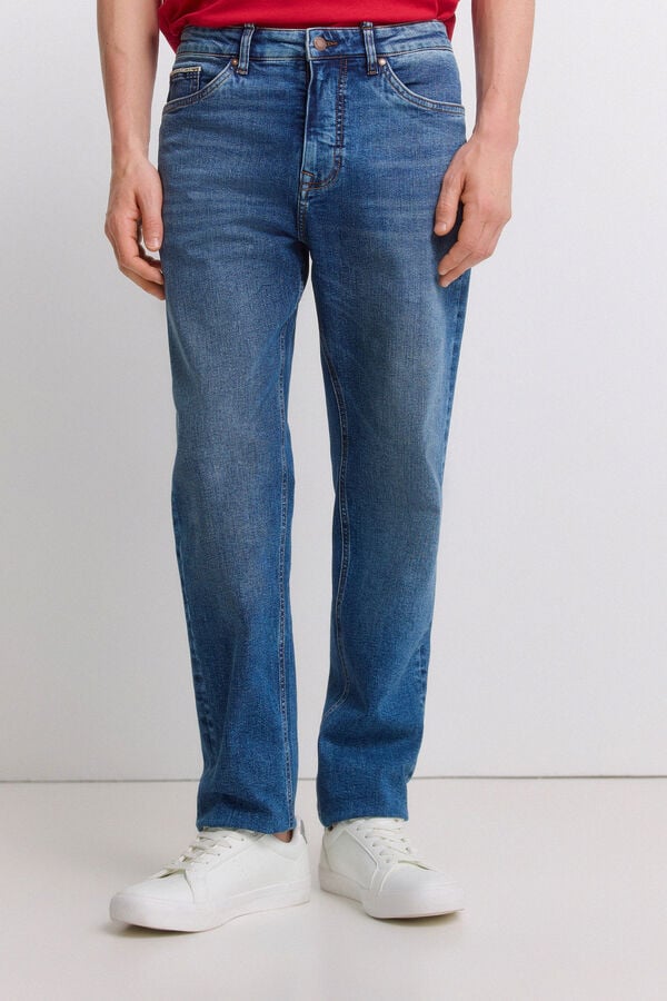 Springfield Dark wash slim fit jeans blue