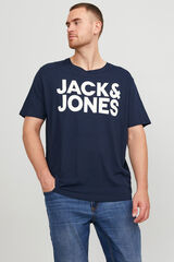 Jack & Jones PLUS Camiseta b&aacute;sica logo azul