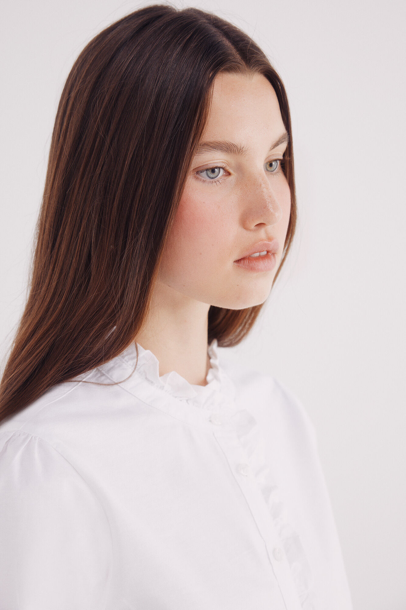 Springfield Blusa Oxford cuello volante