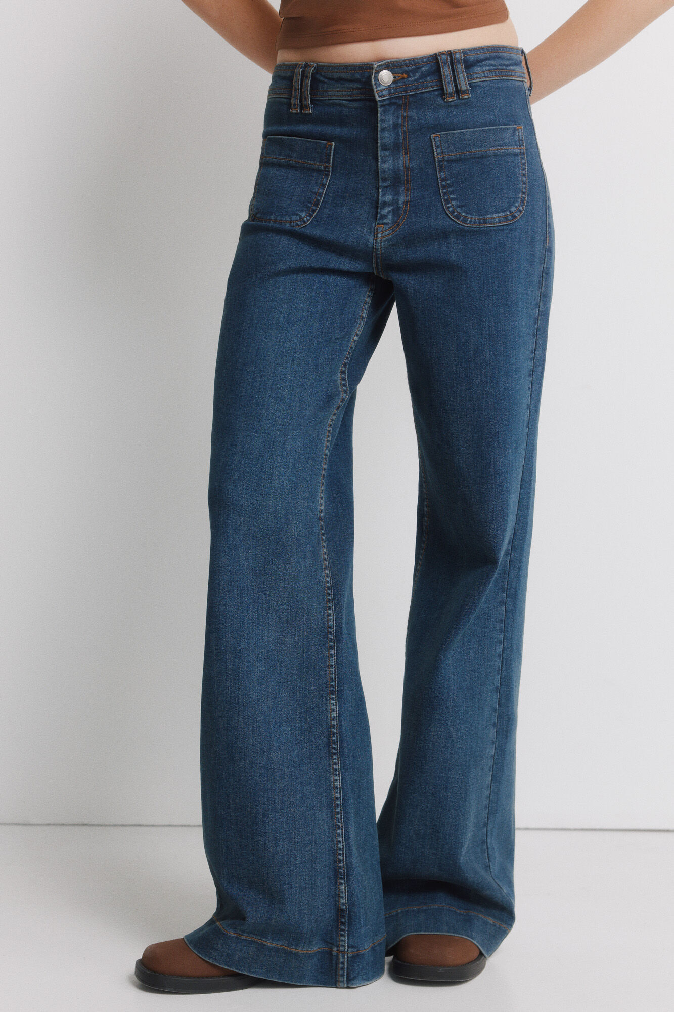 Springfield Super wide high-waisted jeans