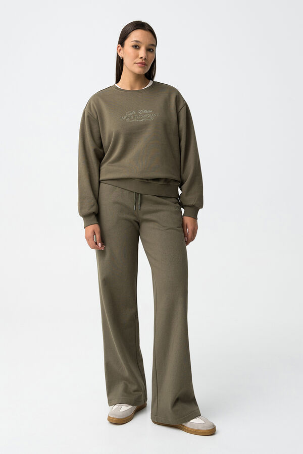 Tiffosi Sweatshirt with Front Embroidered beige