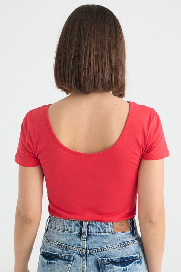 Springfield T-shirt Tiras Decote vermelho real