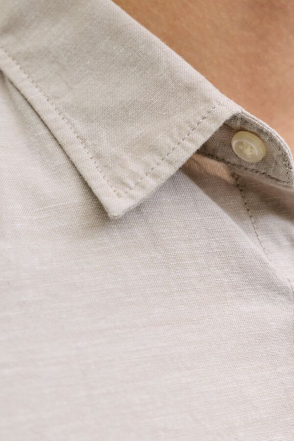 JJ REBEL Linen regular fit shirt grey