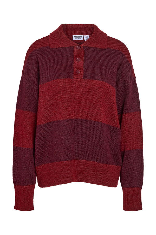 Noisy May Strickpullover mit Polokragen mit Print