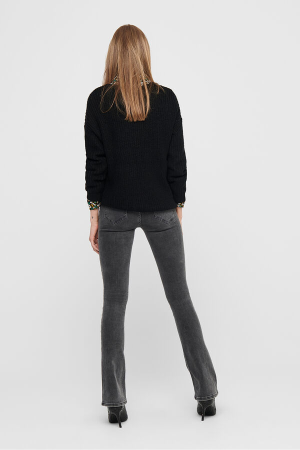 JDY Jersey cuello pico negro