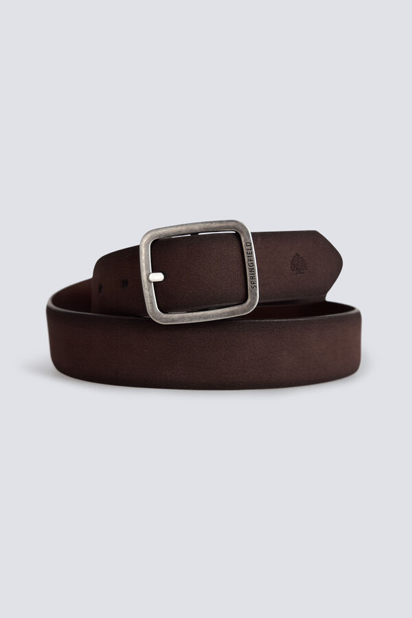 Springfield Reversible faux leather belt nude