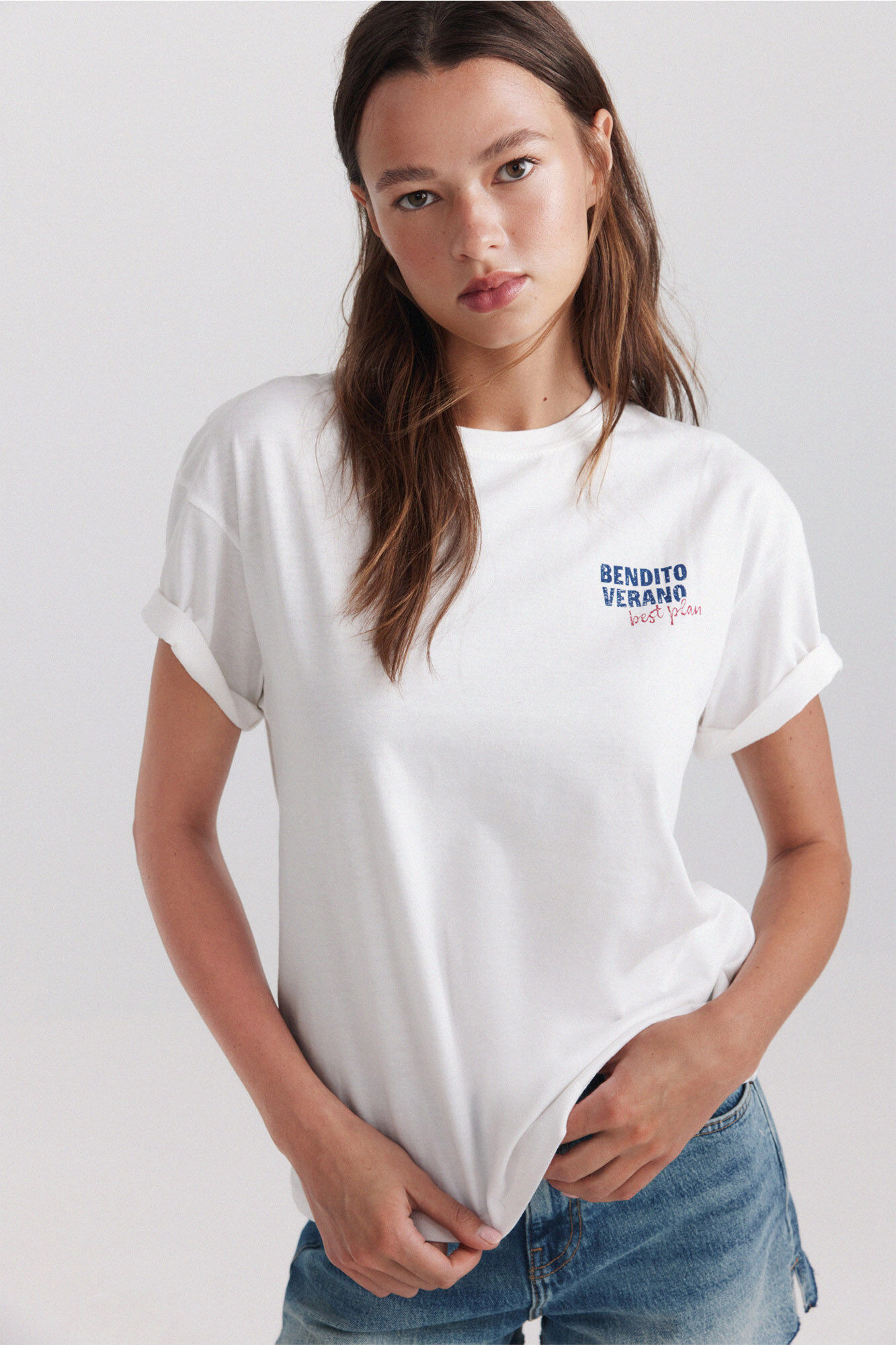 Springfield T-shirt de manga curta "bendito verano"
