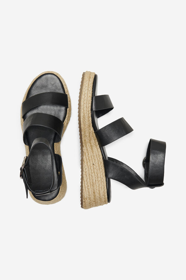 Only Esparto platform sandal black