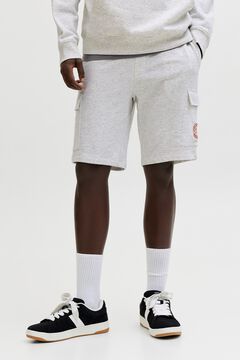 Jack & Jones Bermuda cargo em felpa regular fit