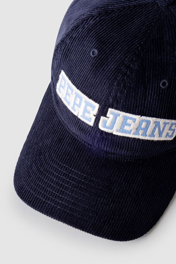 Pepe Jeans Bon&eacute; de bombazina com log&oacute;tipo azul
