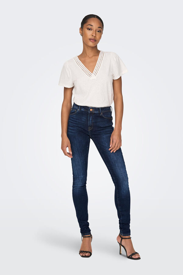 Jeans skinny de cintura alta - Mulher