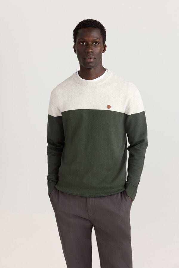 Springfield Colour block basic jumper grey