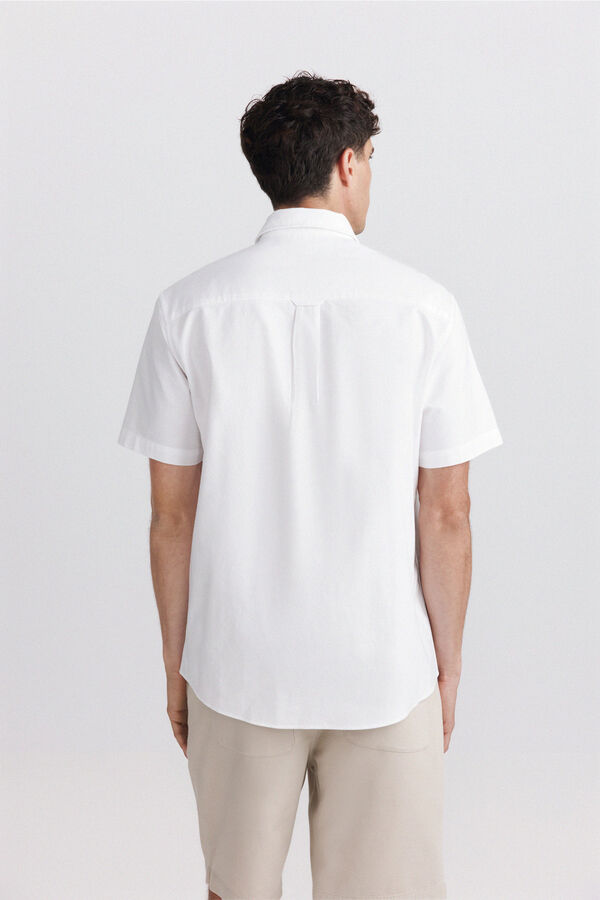 Springfield Chemise oxford &agrave; manches courtes blanc