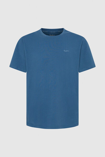 Springfield Regular fit embroidered logo T-shirt blue