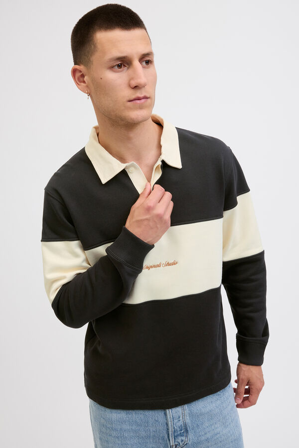 Jack & Jones Sweatshirt polo com listras preto