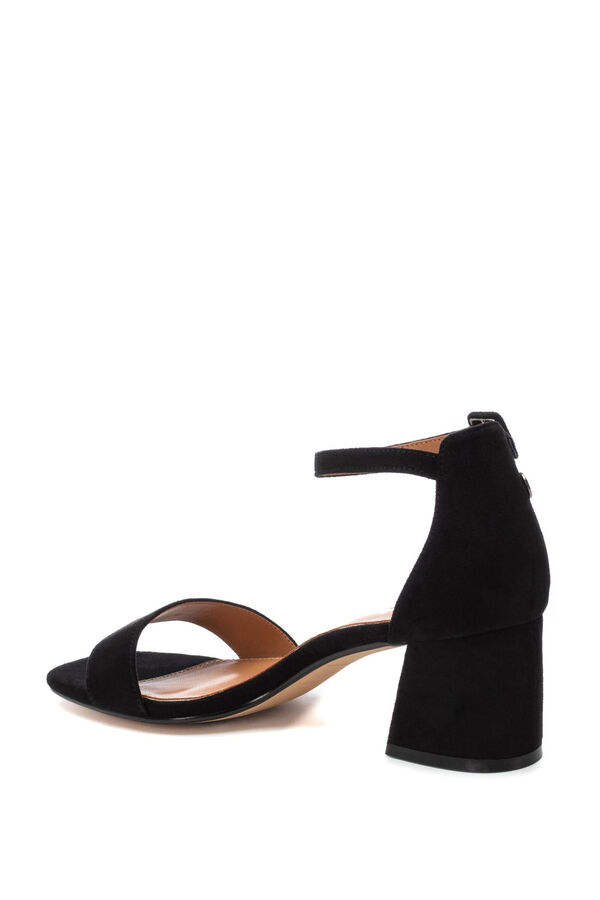 Refresh Suede shoes with wide heel black