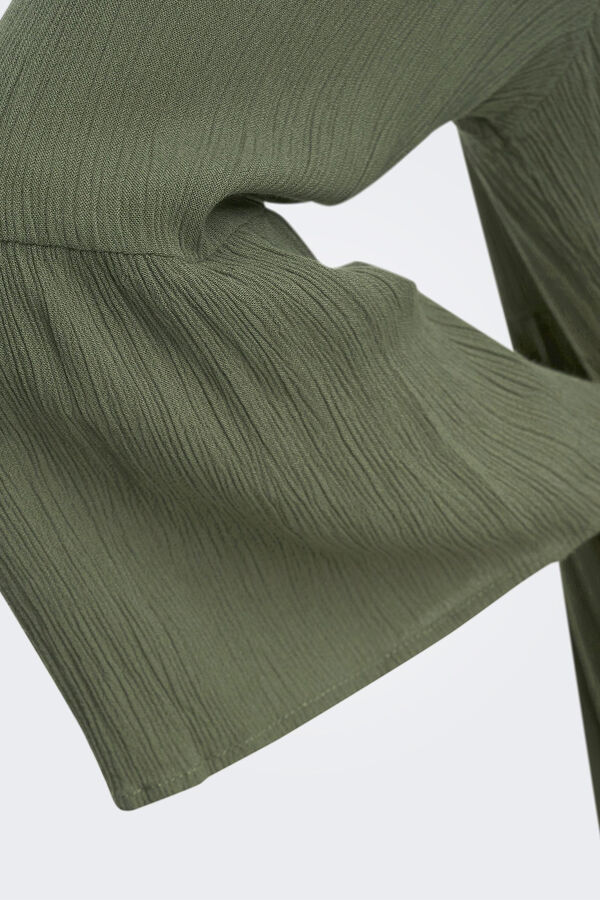 Only Vestido fluido media manga verde