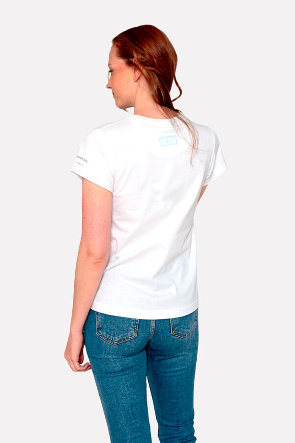 Springfield Printed T-shirt with short sleeves bijela