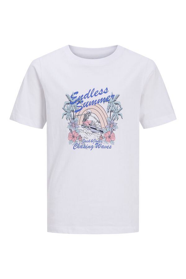 Jack & Jones Junior Printed short sleeve T-shirt white