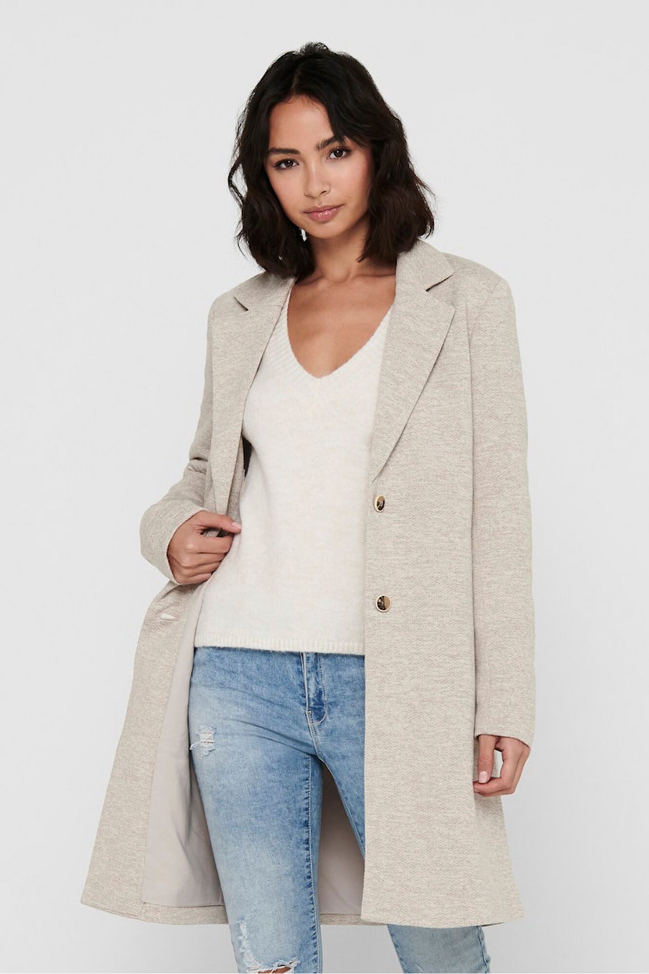 Only Abrigo midi de pa&ntilde;o