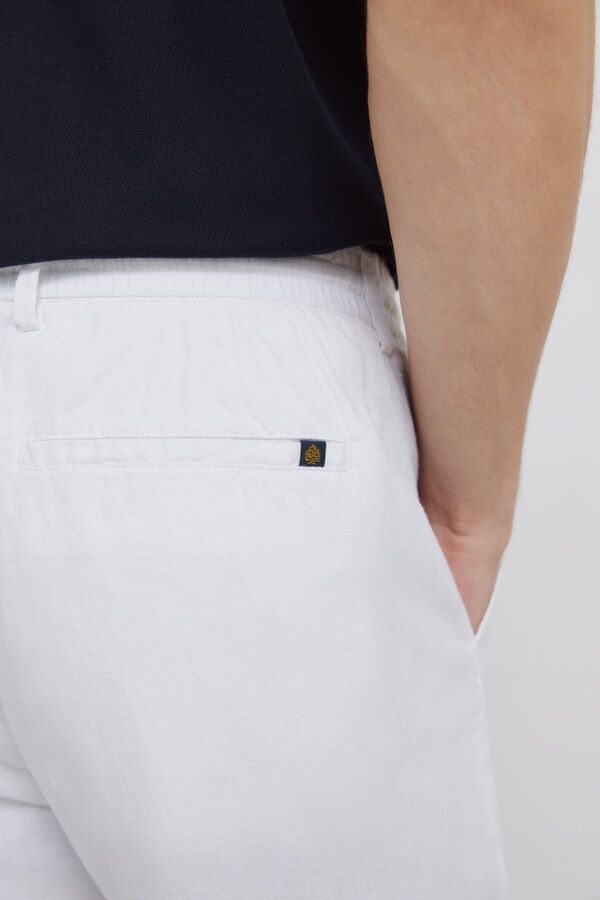 Springfield Linen comfort fit chinos white