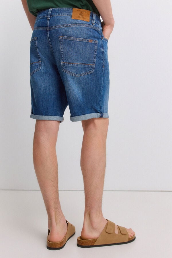Springfield Bermuda en jean ultra l&eacute;g&egrave;re slim fit bleu