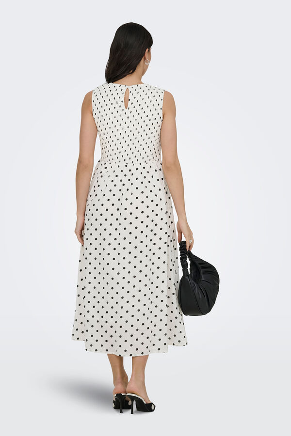 JDY Flared midi dress white