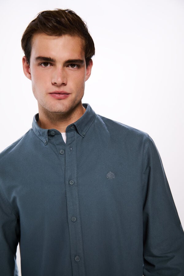 Springfield Camisa oxford acqua