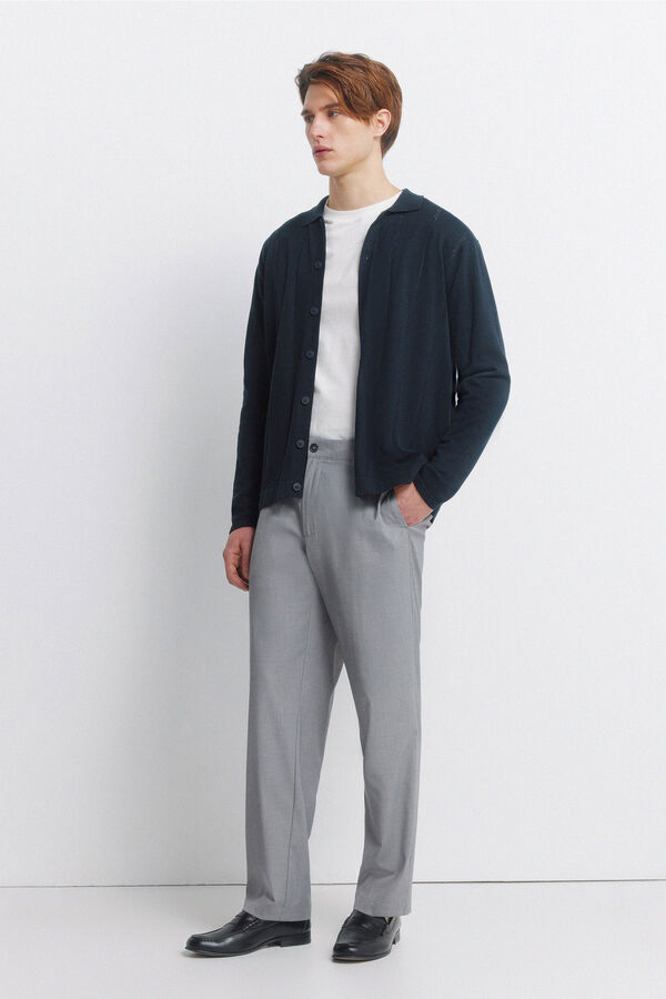 Springfield Polo neck button cardigan blue