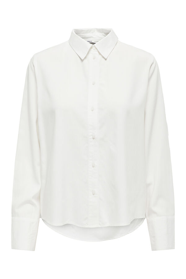 Only Flowy long sleeve sleeved shirt white