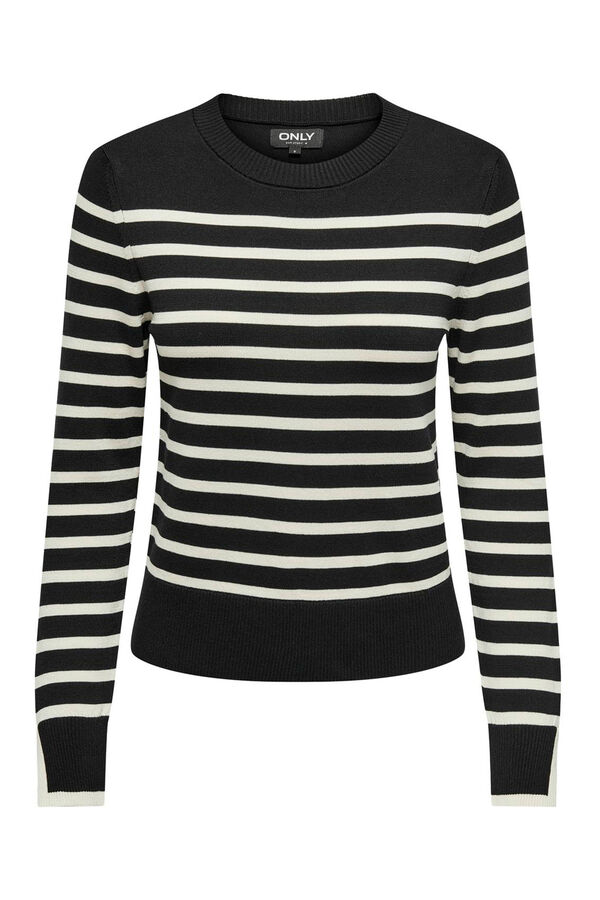 Only Pullover Streifen Schwarz